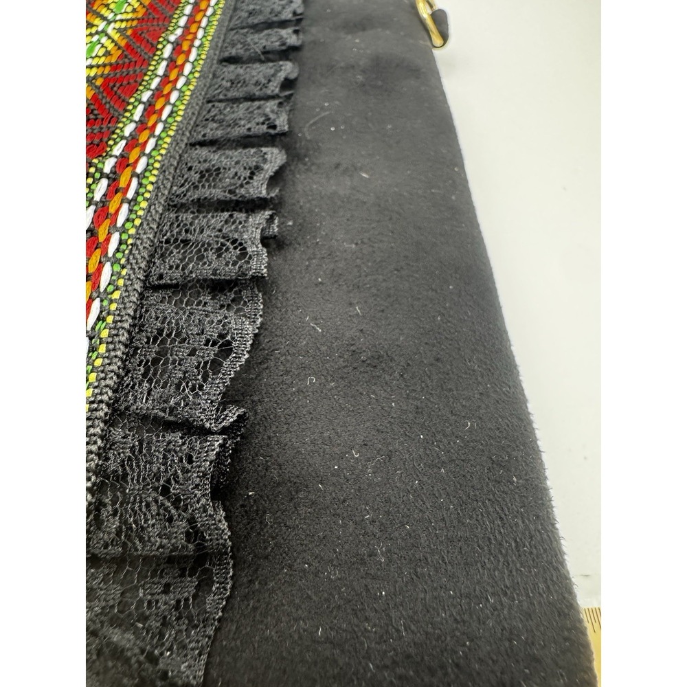 Black Suede Like Boho Crossover Purse/Bag - Removable Strap - Picture 9 of 9